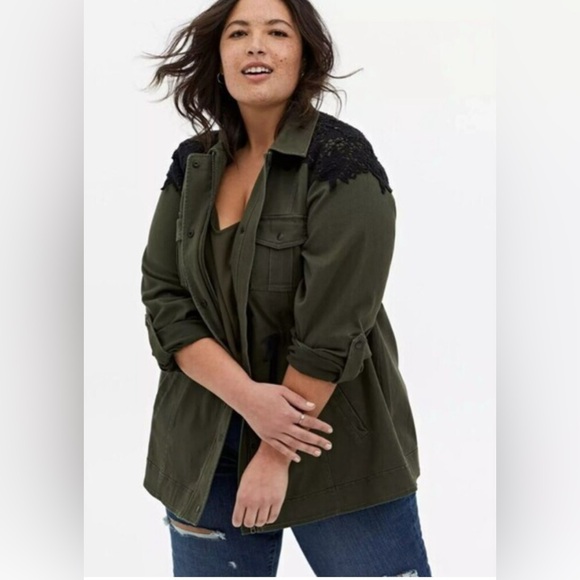 Torrid Lace Twill Anorak Jacket - Picture 1 of 6